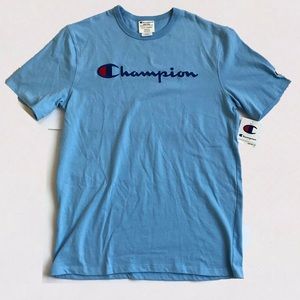 NEW Champion Heritage Baby Blue Tee Shirt Large L